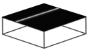 COUCHTISCH - LARGE - PLATTE FEINSTEINZEUG OPTIK MARQUINIA GESTELL LACK WEISS
