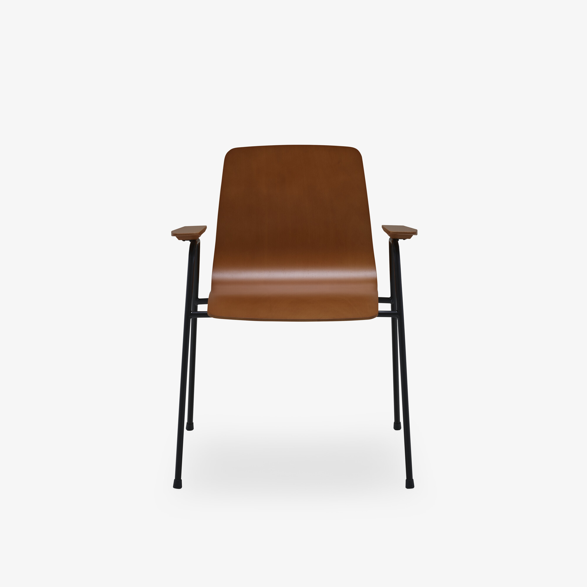 Image CHAIR WITH ARMS BLACK LACQUERED STEEL BASE 