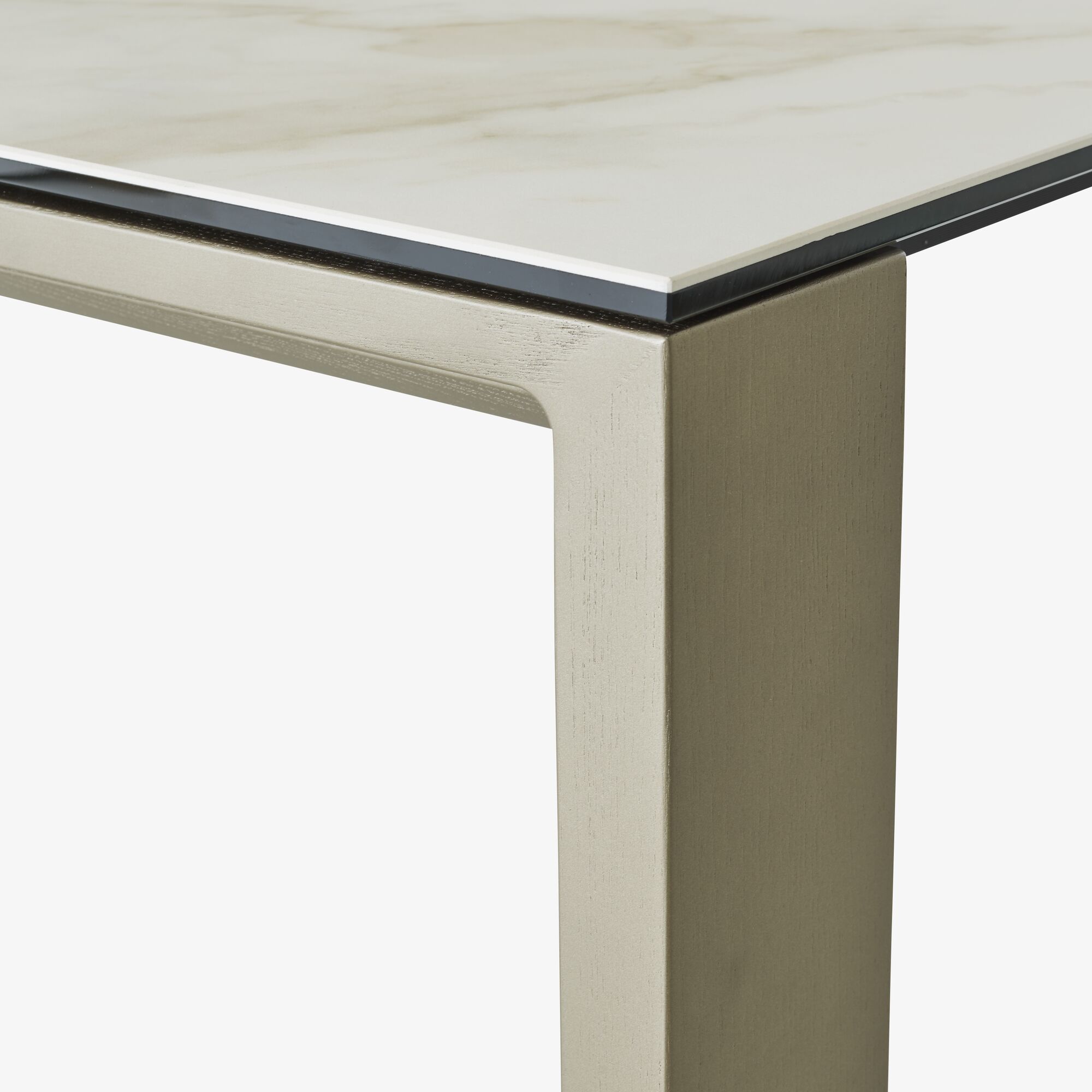Image Table de repas piétement chêne teinté bronze  5