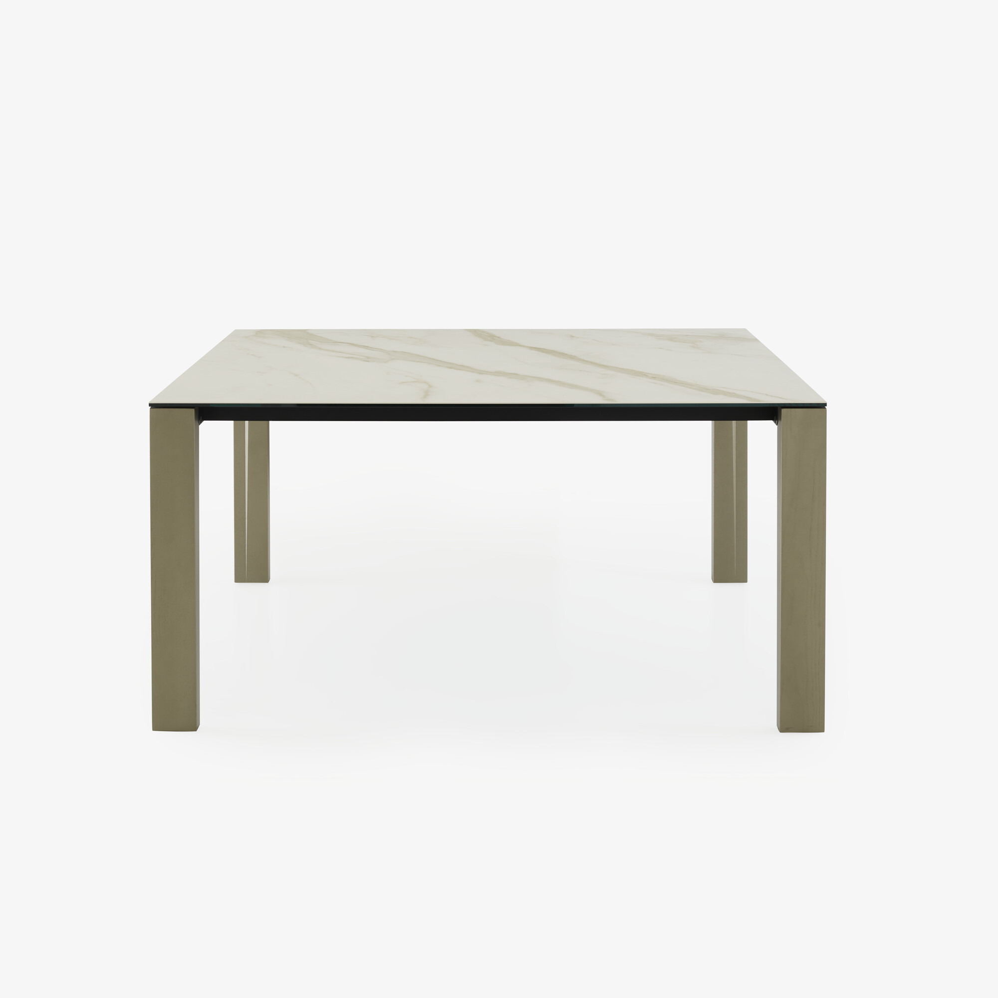 Image Table de repas piétement chêne teinté bronze  1