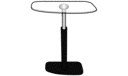 TABLE PIÉTEMENT LAQUÉ NOIR PLATEAU VERRE CLAIR