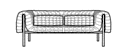 MEDIUM SOFA LOW BACK WITH 2 LUMBAR CUSHIONS