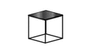 TABLE BASSE SMALL PLATEAU GRÈS CÉRAME ANTHRACITE METAL PIÉTEMENT LAQUÉ BLANC