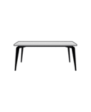 RECTANGULAR DINING TABLE BLACK LACQUERED BASE 