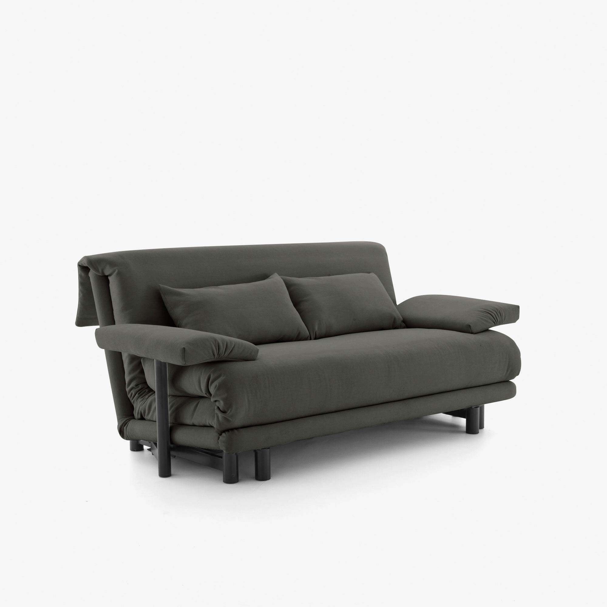 Image SCHLAFSOFA 3-SITZIG MIT ARMLEHNEN MIT KEILKISSEN WEICHE MATRATZE STOFF AMALFI 2