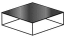COUCHTISCH - LARGE - PLATTE FEINSTEINZEUG ANTHRAZIT METALL GESTELL LACK WEISS