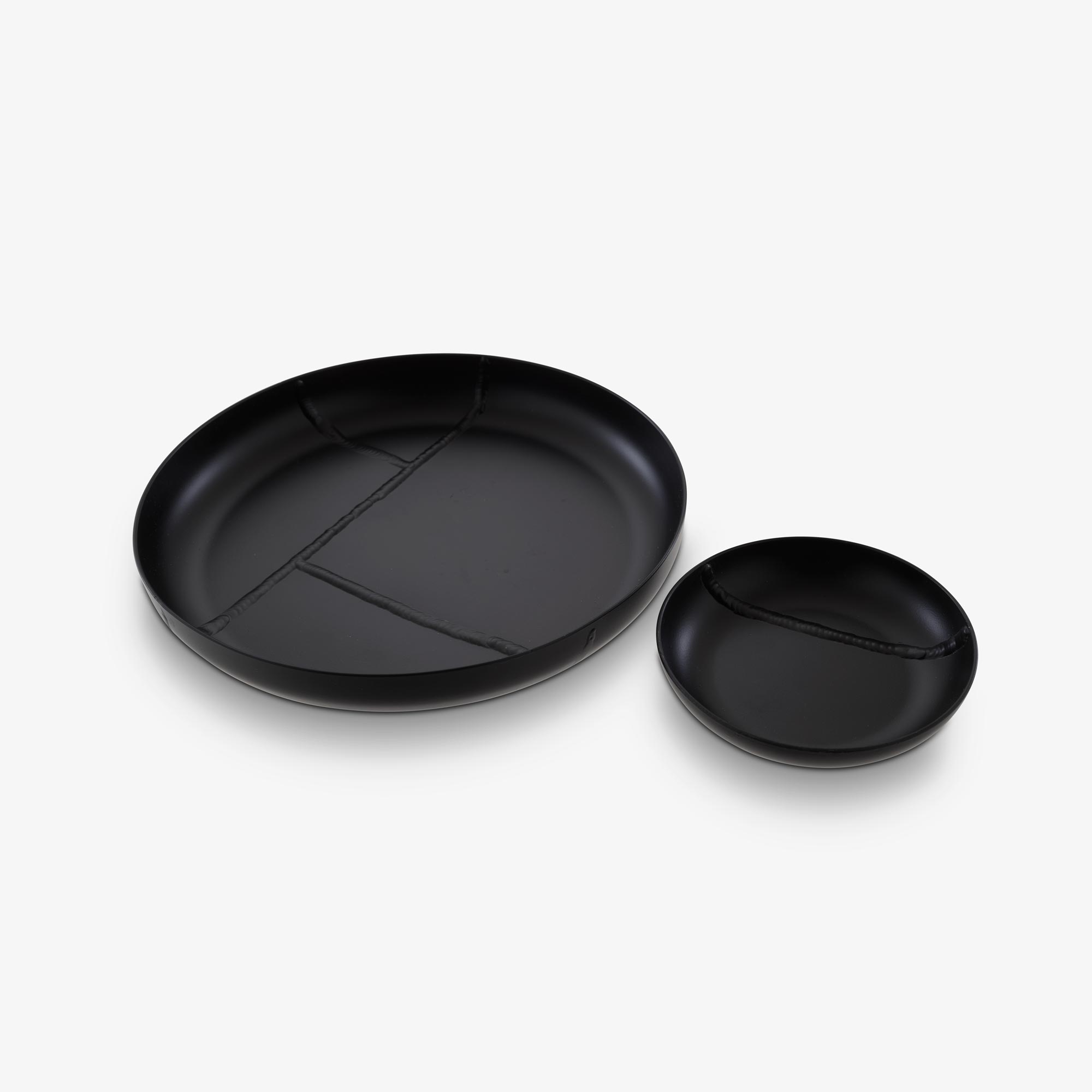 Image 2个为一套的托盘 黑色水性漆铝  1