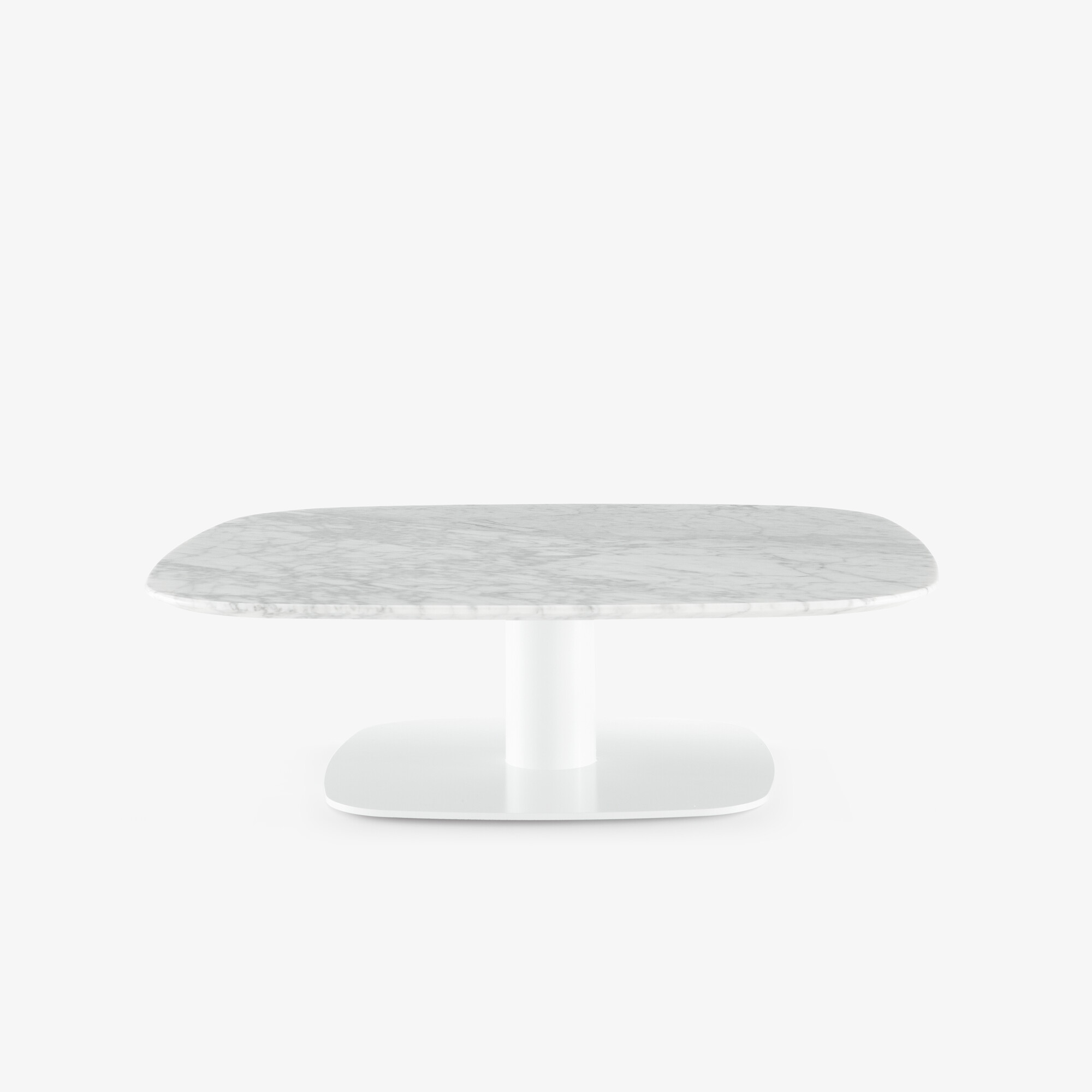 Image COUCHTISCH MARMORPLATTE GESTELL LACK WEISS