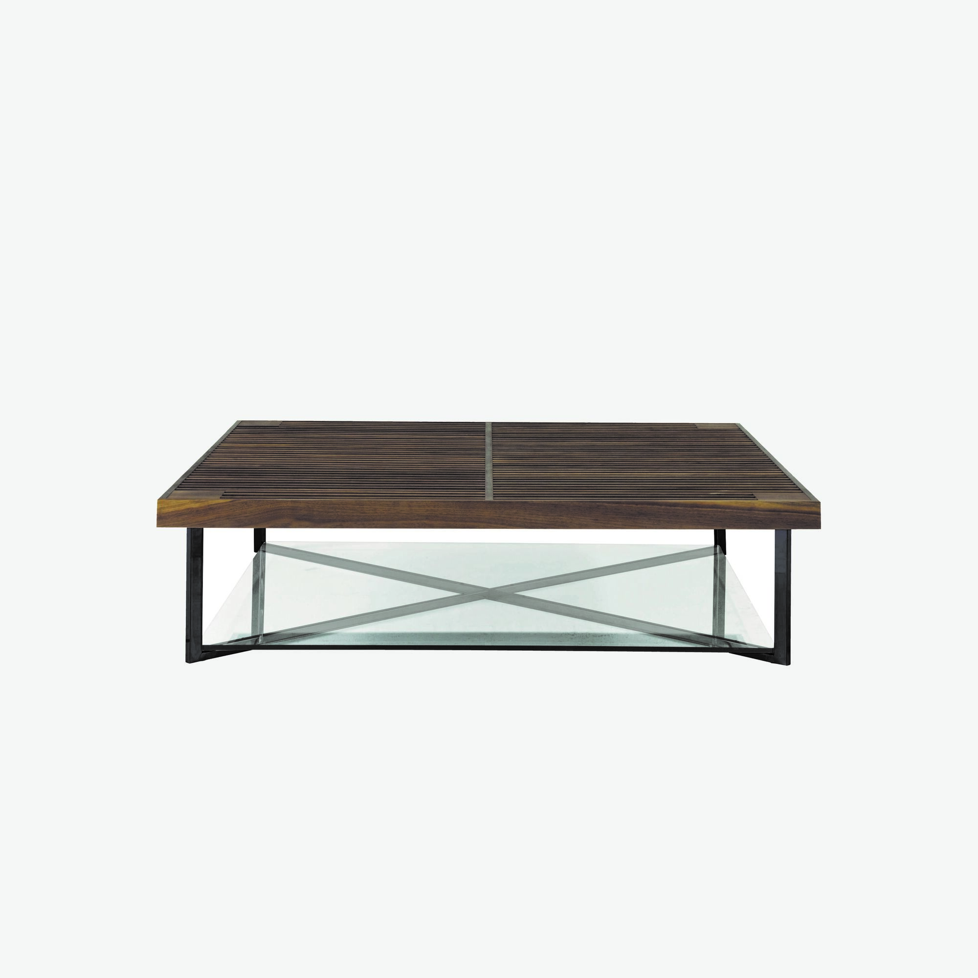 Image COUCHTISCH MIT 2 PLATTEN GESTELL LACK SCHWARZ 1