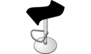 HOCKER REGENERIERTES LEDER SCHWARZ 