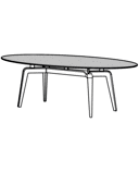 ESSTISCH OVAL GESTELL LACK WEISS 