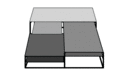 COUCHTISCH PLATTEN STAHL OPTIK MESSING VERGOLDET 