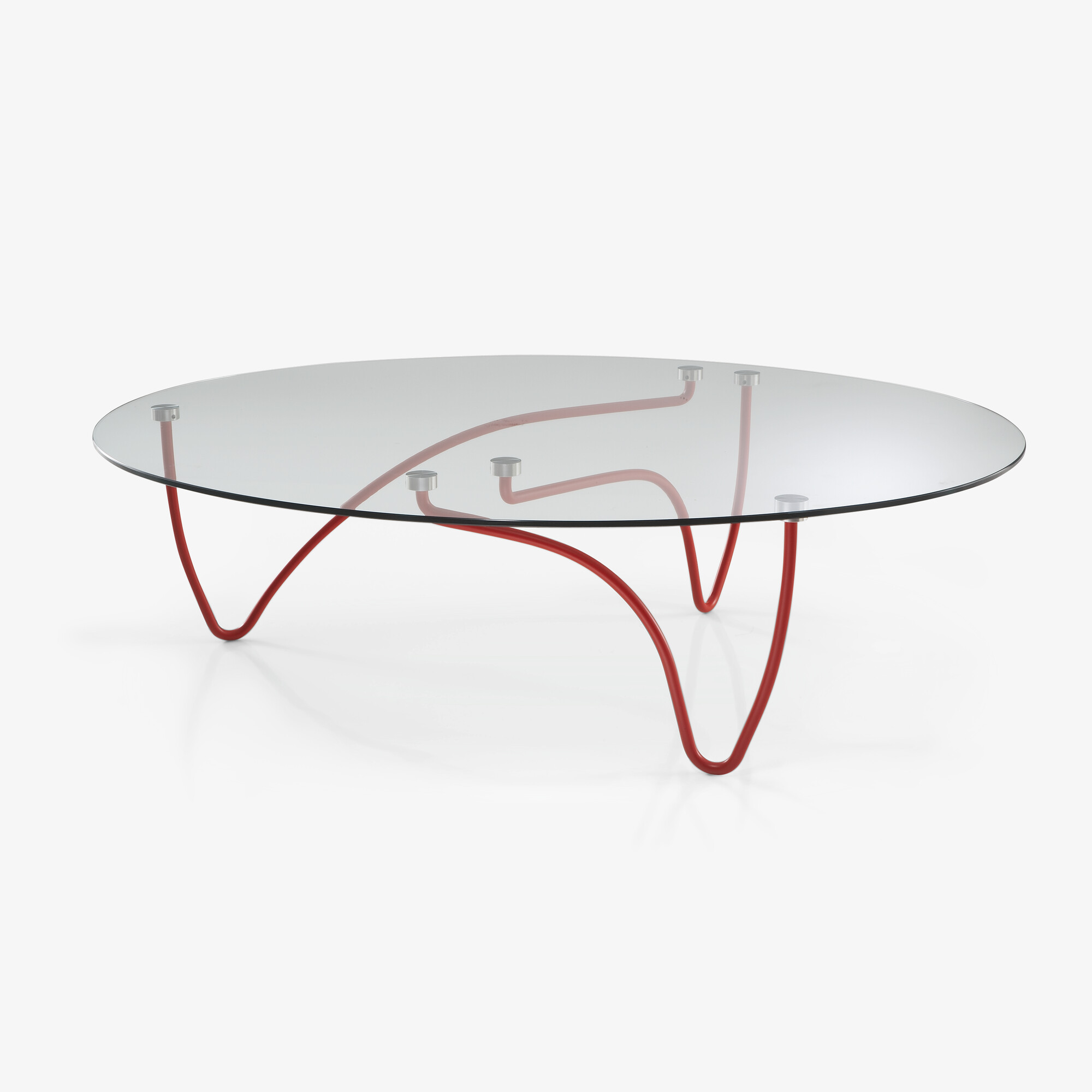 Image Table basse ovale plateau verre clair  2