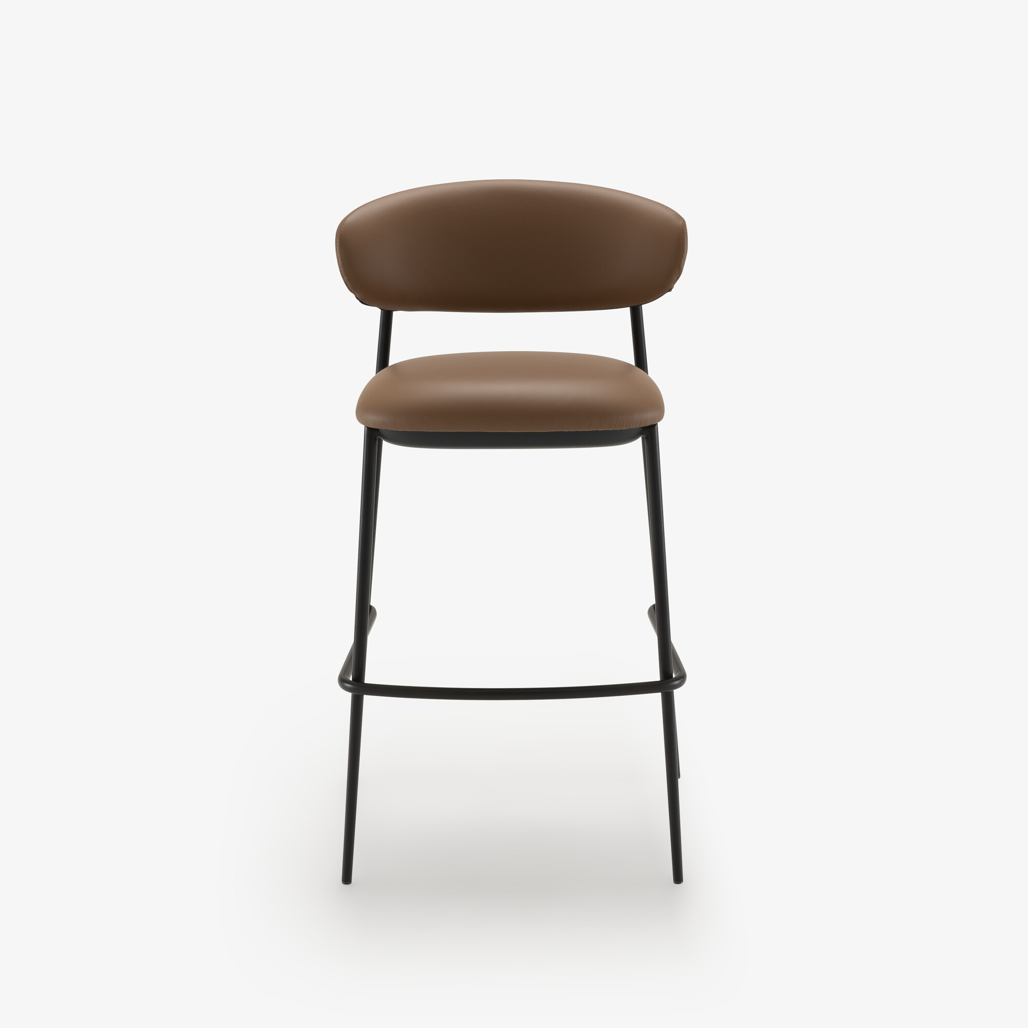 Image CHAISE DE BAR SKIACCIA CUIR MARRON DAKO