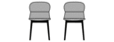 JEU DE 2 CHAISES - SILVIA TISSU GRIS CLAIR 