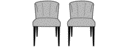 JEU DE 2 CHAISES - CIRCA TISSU GRIS CLAIR PIEDS HETRE NOIR