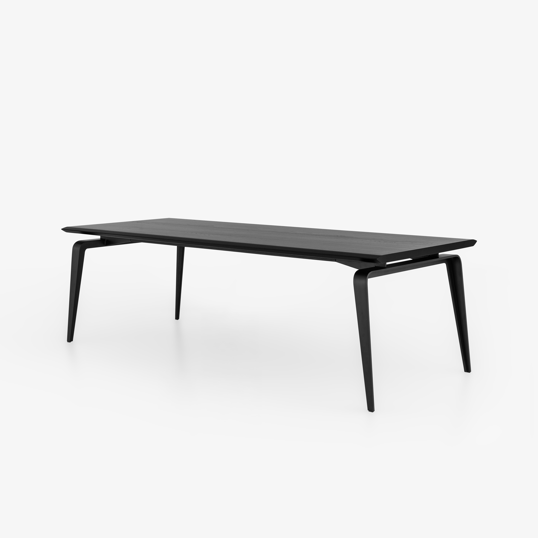 Image Rectangular dining table black lacquered base  2