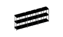 SHELVING UNIT - H 88 3 MODULES BLACK LACQUER