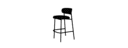 LOW BAR CHAIR SKIACCIA LEATHER/DAKO BRUN FONCÉ