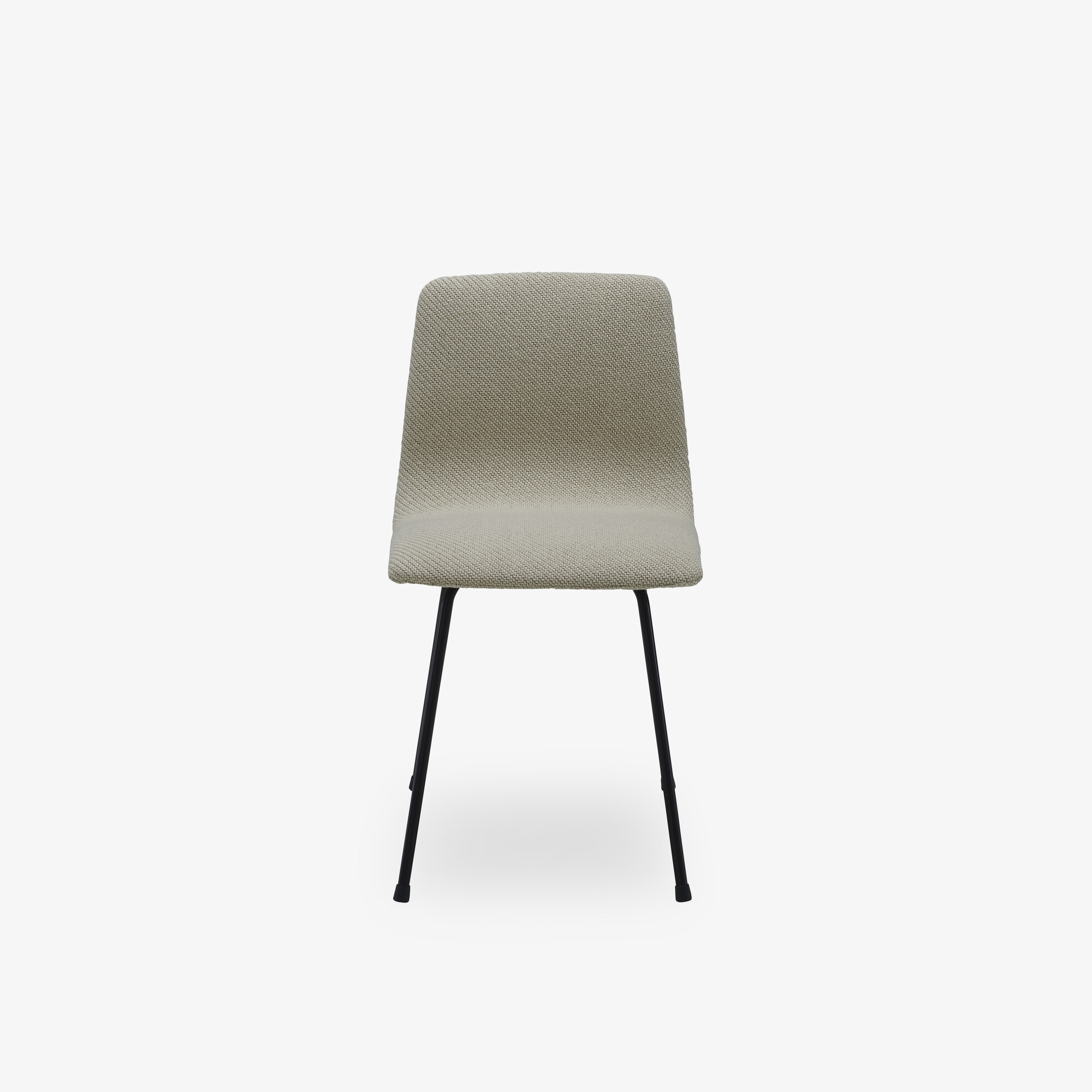 Image CHAIR UPHOLSTERED BACK BLACK LACQUERED STEEL BASE