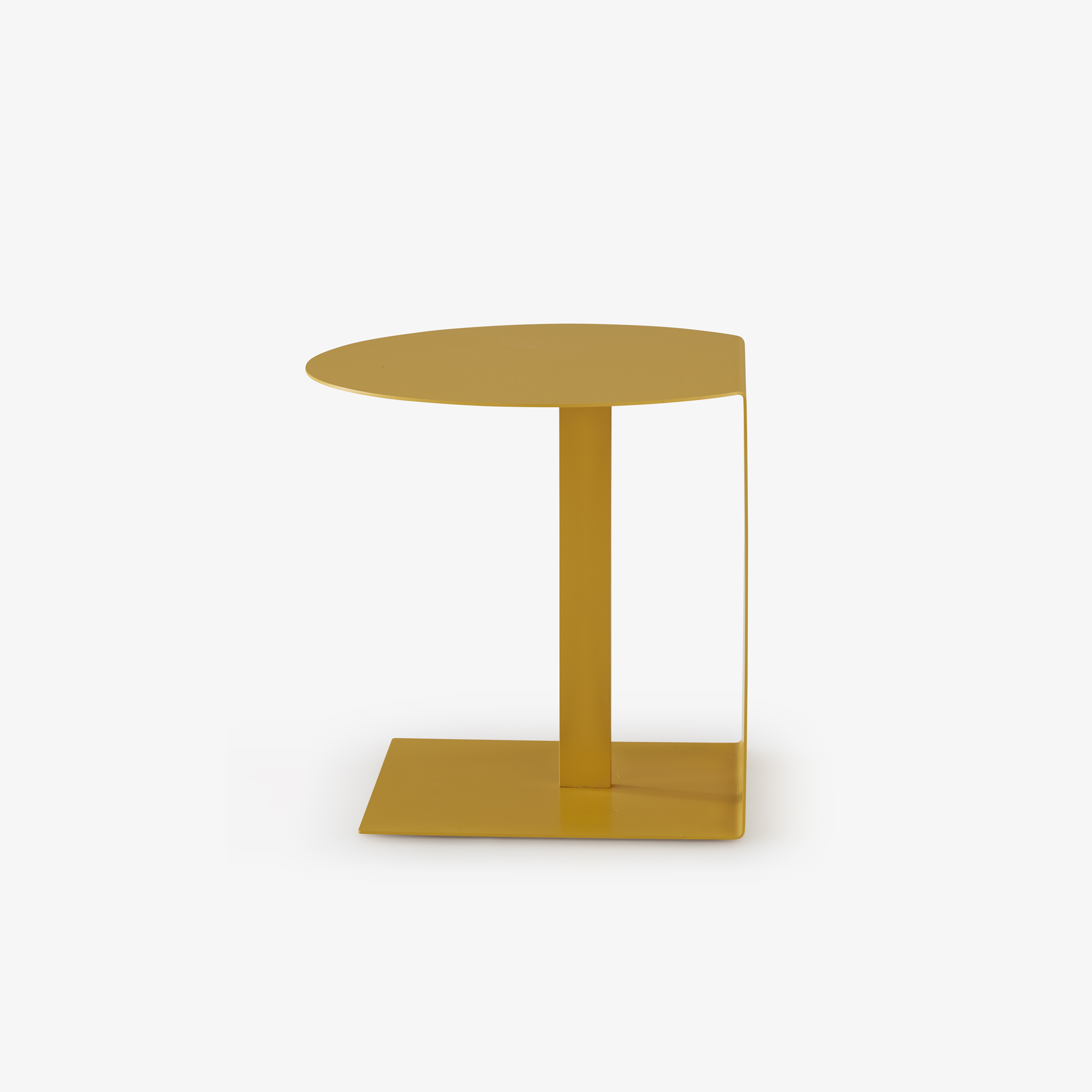 Image Pedestal table moutarde lacquer  2