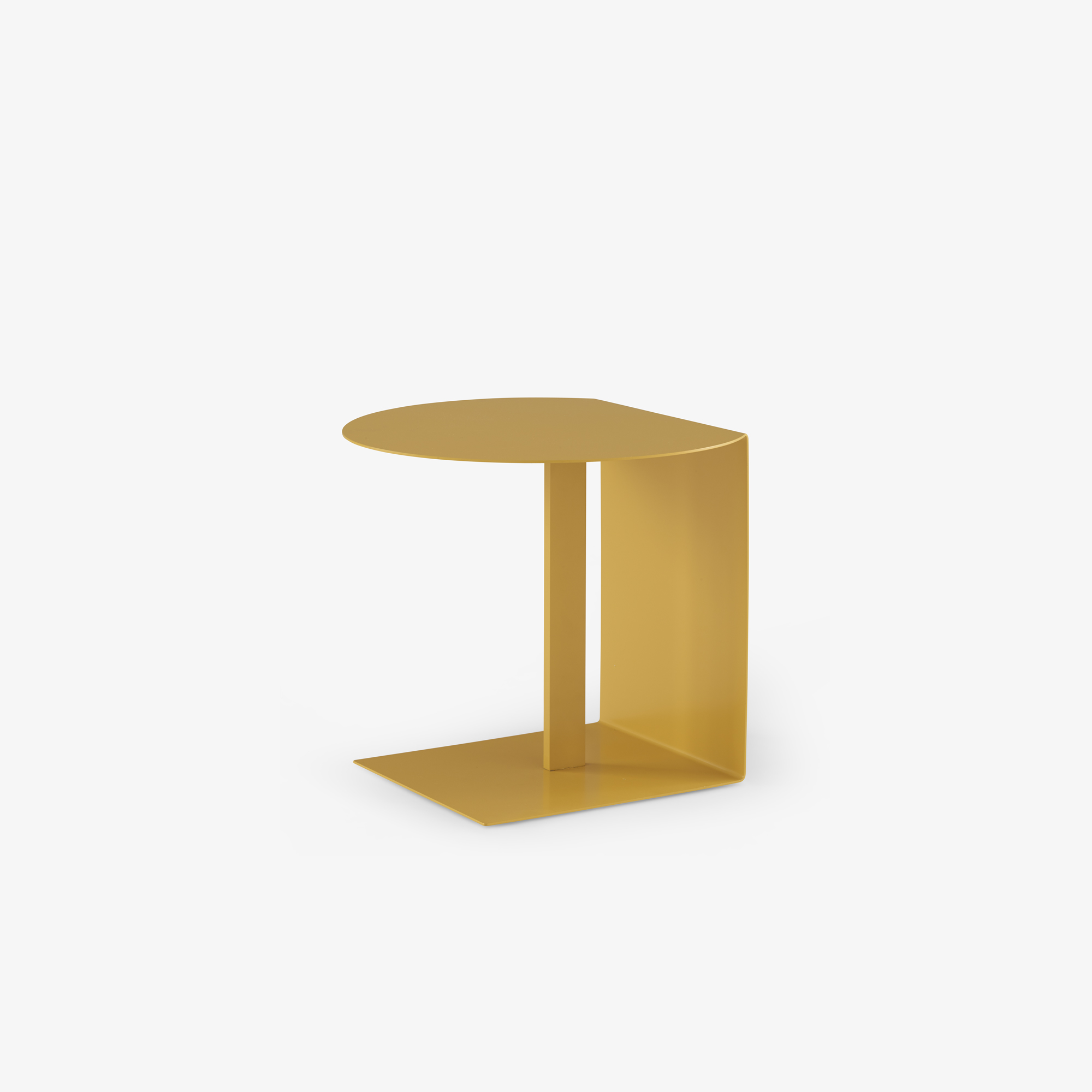 Image PEDESTAL TABLE MOUTARDE LACQUER 