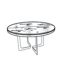 DINING TABLE WHITE LACQUERED BASE WHITE FENIX  EXTENSION