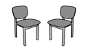 SET OF 2 CHAIRS WHITENED OAK TAUPE