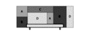 BED 160 x 200 WIDER HEADBOARD MULTICOLOUR VERSION