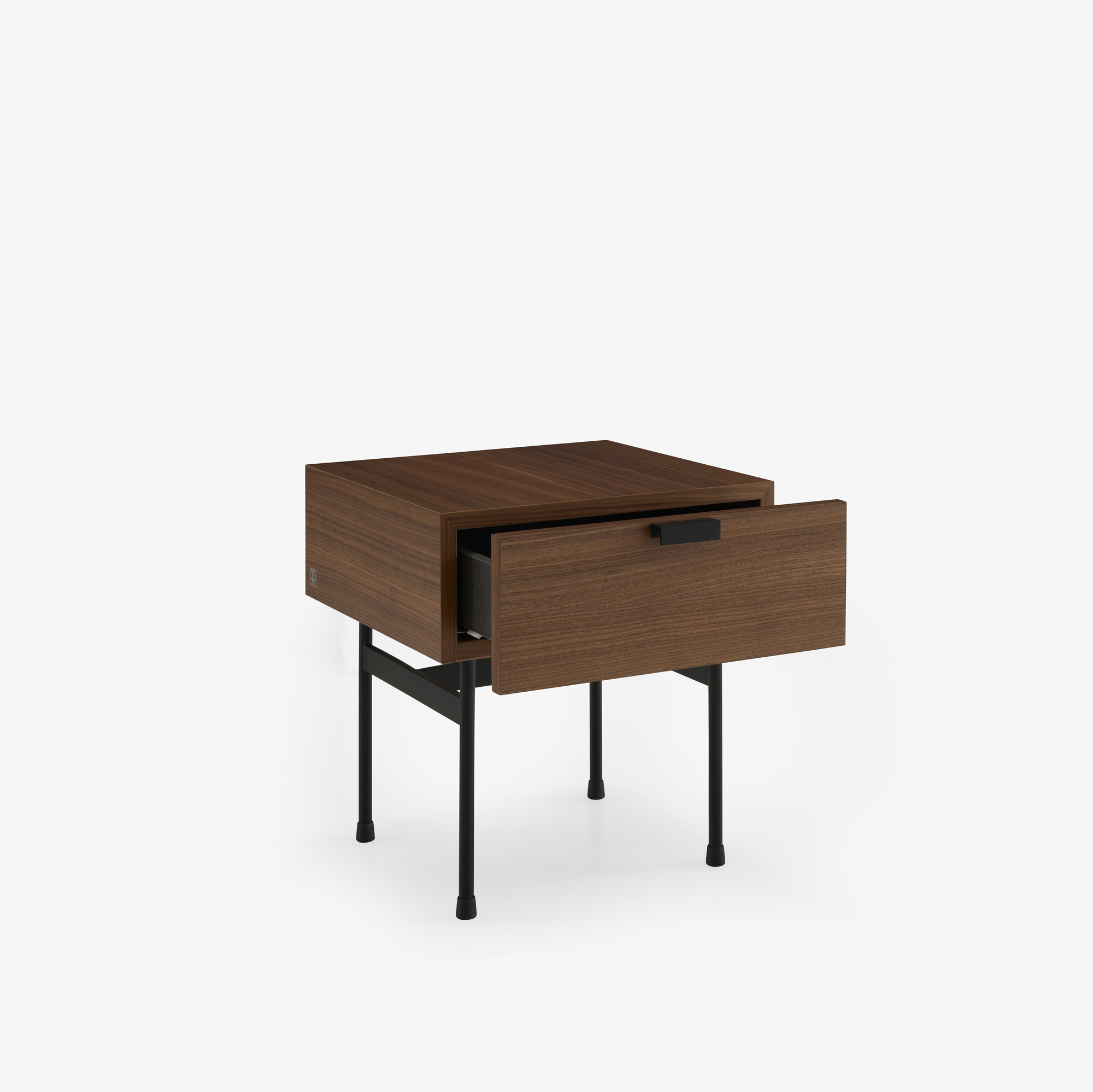 Image Night chest walnut frame in circular tubing 3