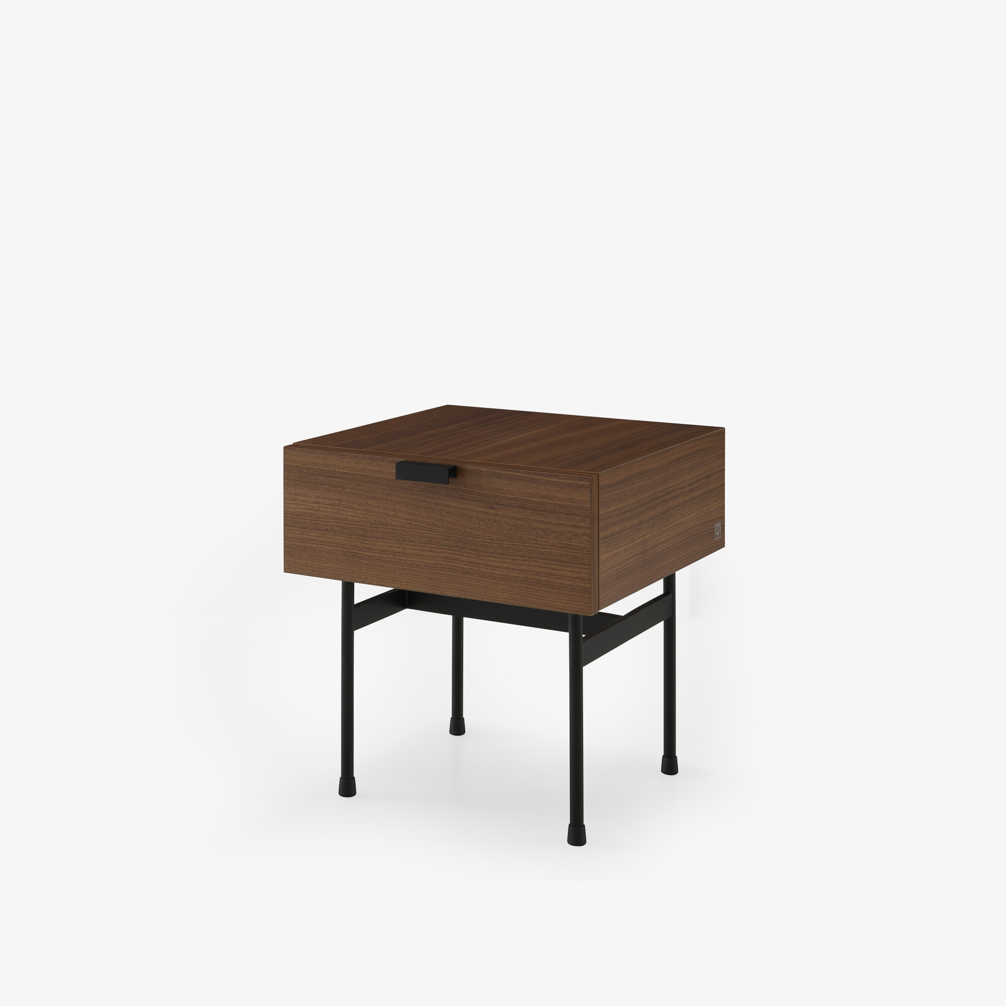 Image Night chest walnut frame in circular tubing 2