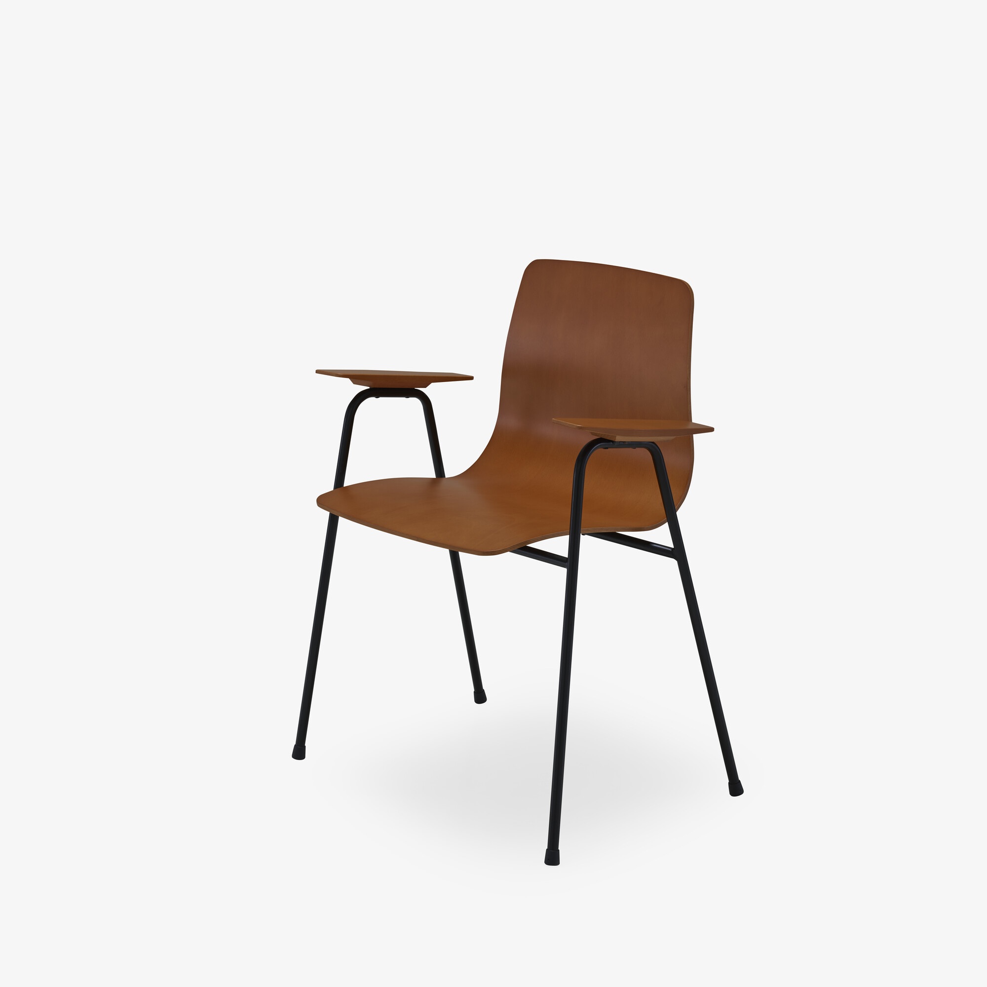 Image Chair with arms black lacquered steel base  2