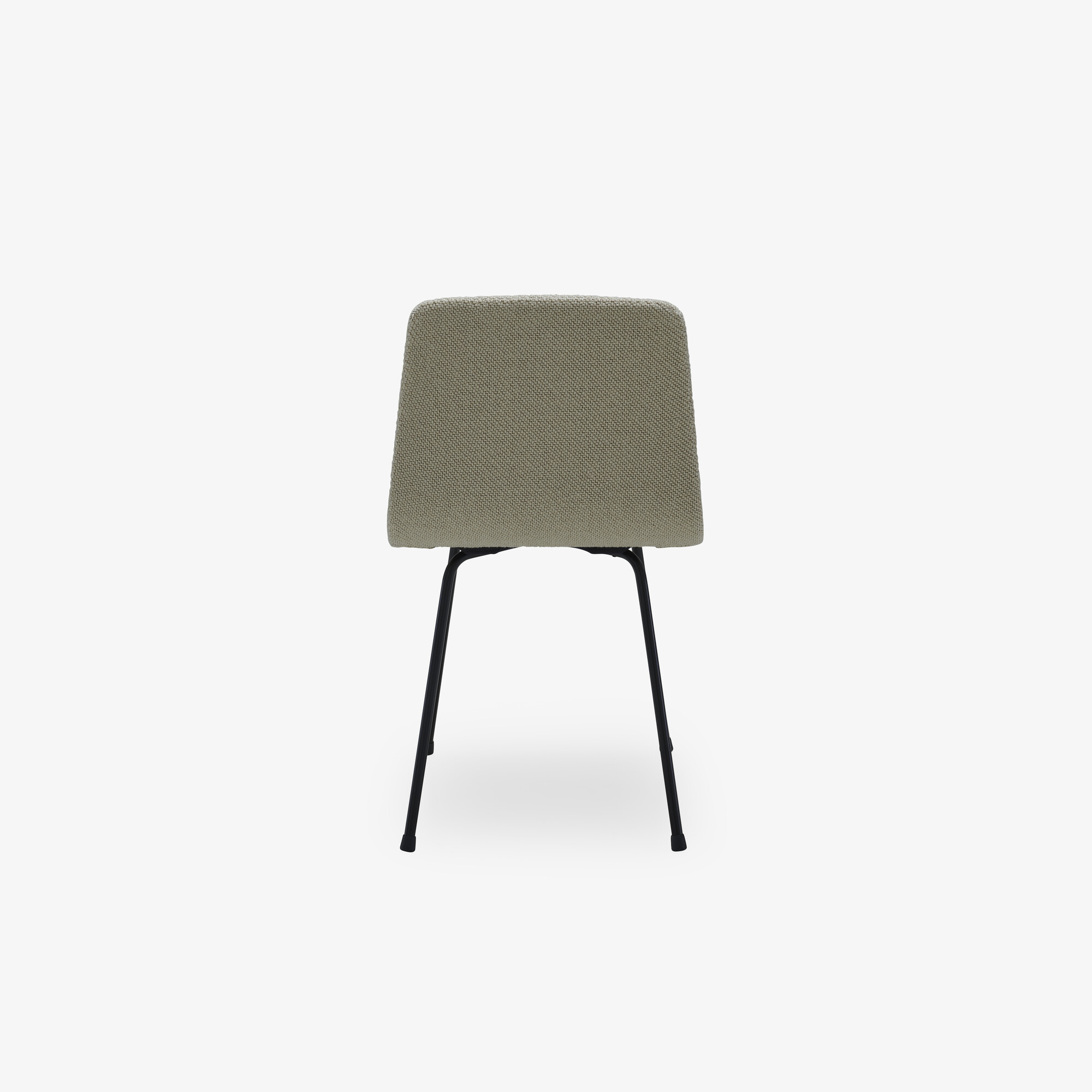 Image Dining chair upholstered back black lacquered steel base 5
