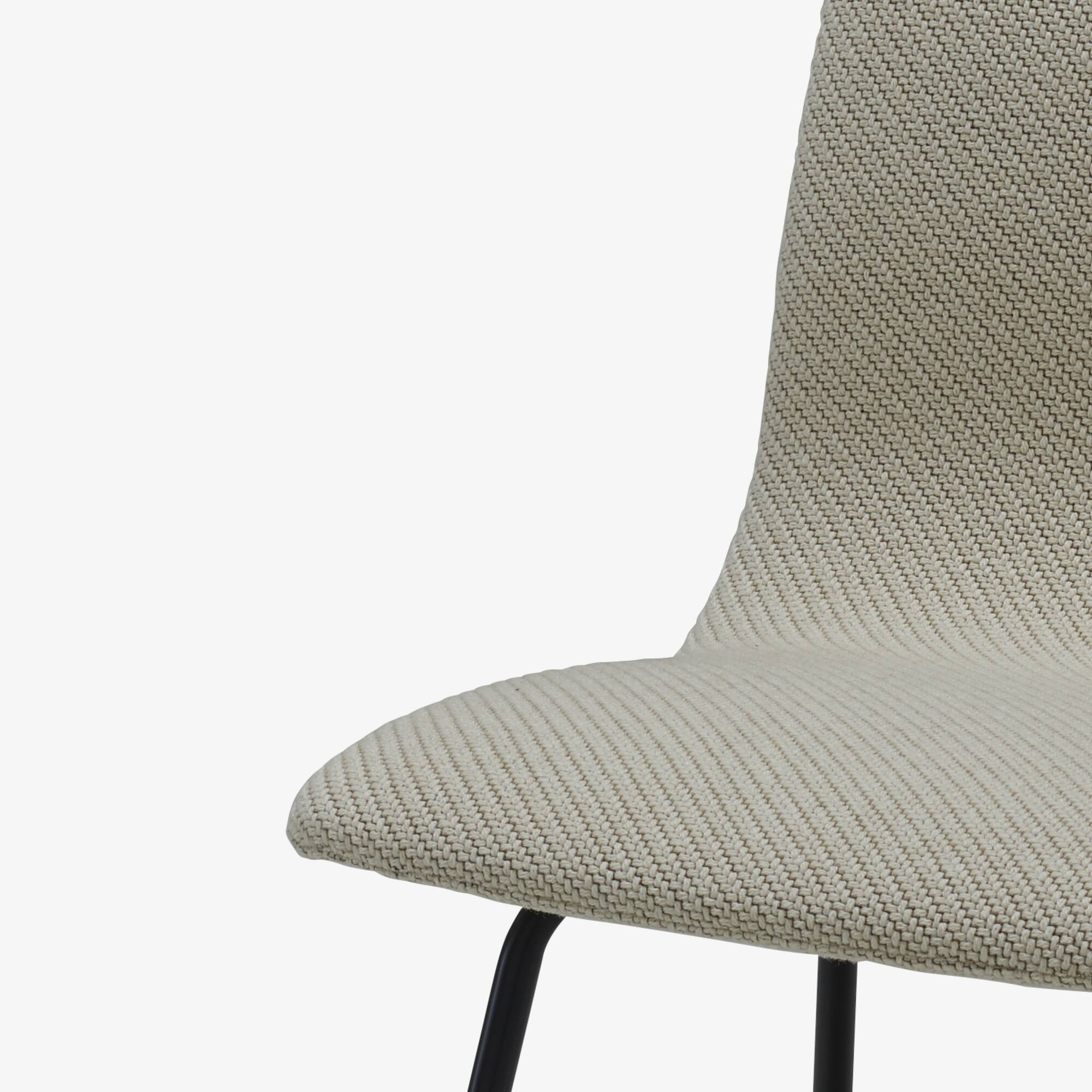 Image Dining chair upholstered back black lacquered steel base 6