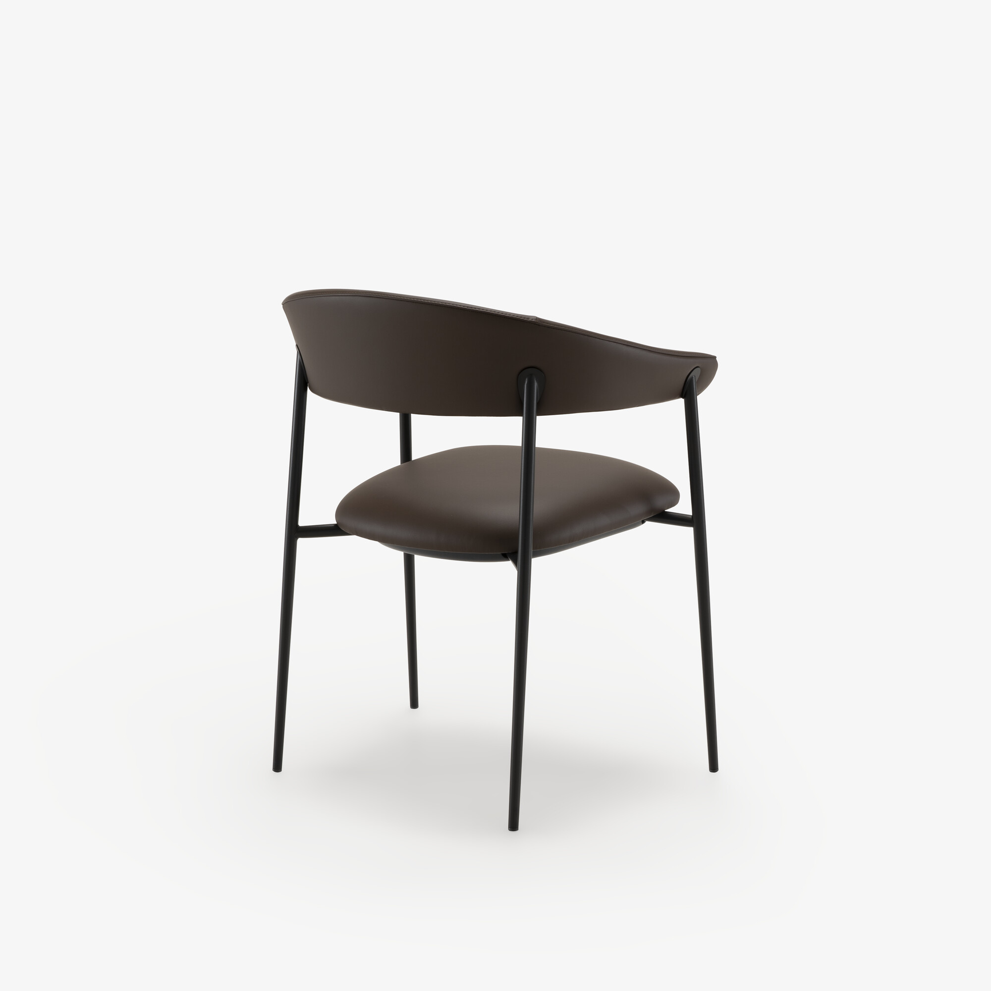 Image Set of 2 chairs with arms skiaccia leather/dako brun foncé 3