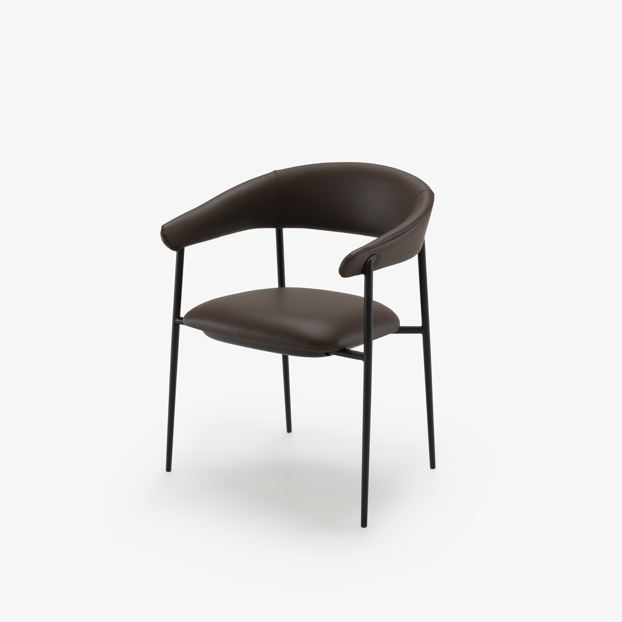 Image Set of 2 chairs with arms skiaccia leather/dako brun foncé 2