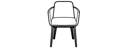 CHAIR WITH ARMS WOODEN BASE 