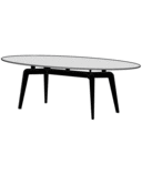 OVAL DINING TABLE BLACK LACQUERED BASE 