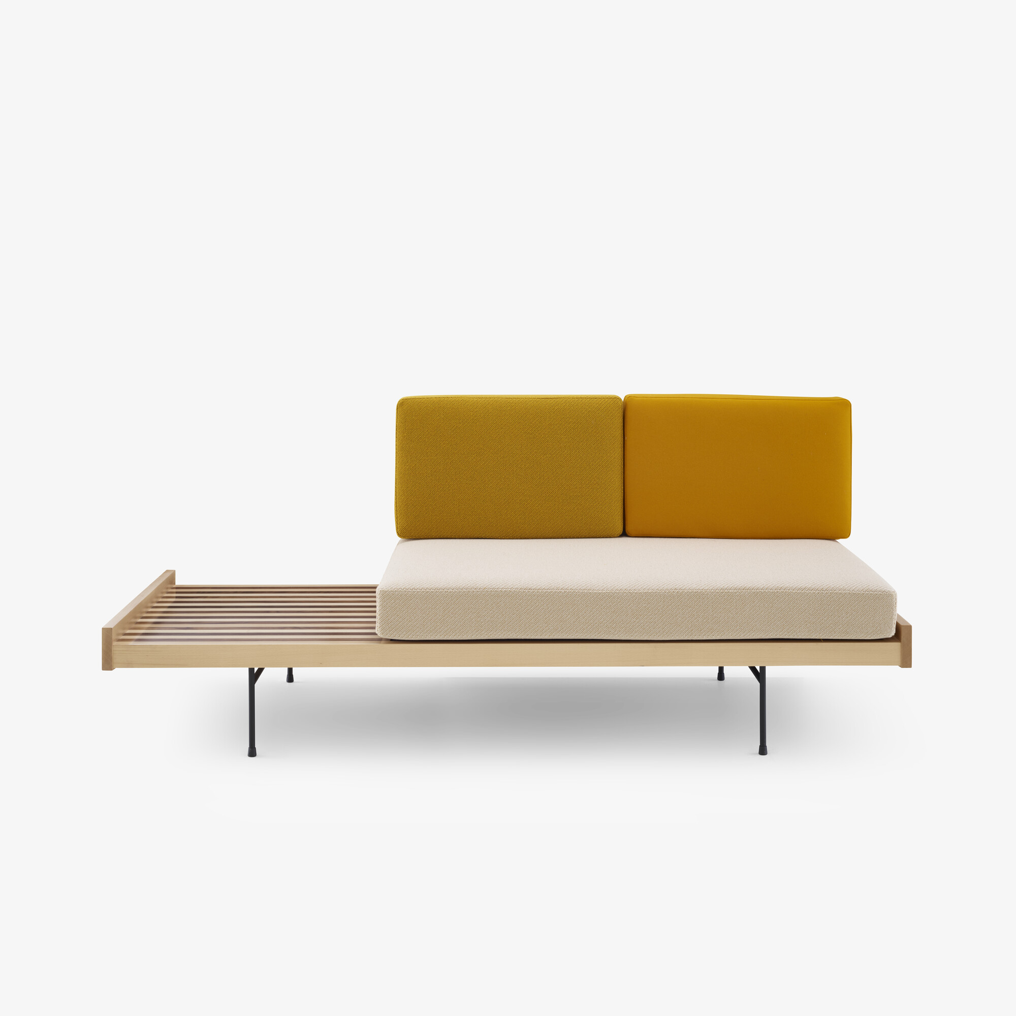 Image Banquette-lit pieds acier laque noir  1