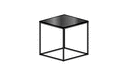 TABLE BASSE SMALL PLATEAU GRÈS CÉRAME ANTHRACITE METAL PIÉTEMENT NICKEL NOIR BRILLANT