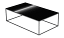 MESA DE CENTRO RECTANGULAR TABLERO GRES CERAMICO MARQUINIA PATAS LACADAS EN BLANCO